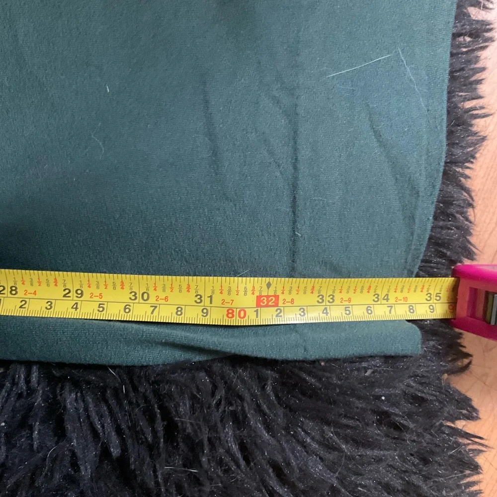 “COS” Green V Neck Draped Front Detail Short Sleeve Dress. - Picture 11 of 12